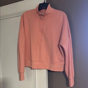 Peach Quarter-Zip Pullover Fabletics Medium